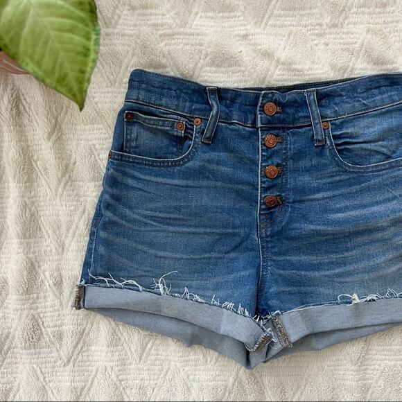 Madewell High-Rise Denim Boyshorts: Button-Through Edition - Picture 3 of 9